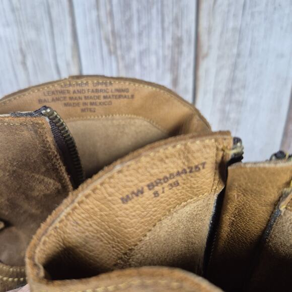 Born Alondra Fringe Block Heel Cowboy Western Tassle Boots Women's 8 Brown Suede - Picture 9 of 9